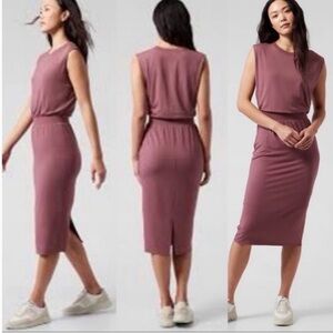 ATHLETA Santorini  Cinch Dress Tawny Rose Size Medium